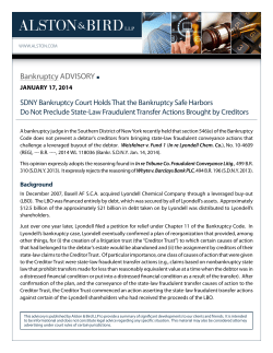 SDNY Bankruptcy Court Holds That the Bankruptcy Safe Harbors Do