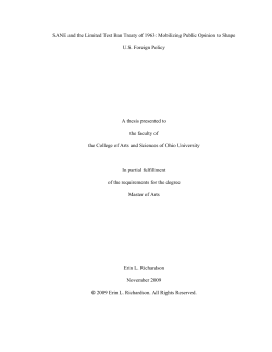 SANE and the Limited Test Ban Treaty of 1963