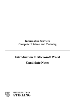 Introduction to Microsoft Word - Department of Computer Science