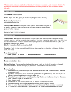 Purdue Pegboard - University of Utah, College of Health