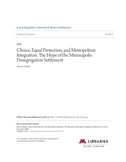 Choice, Equal Protection, and Metropolitan Integration: The Hope of