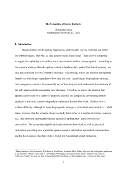 The Semantics of Racial Epithets