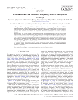 Filial mistletoes: the functional morphology of moss sporophytes