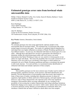 Estimated genotype error rates from bowhead whale microsatellite