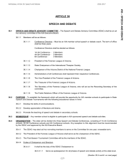 36 ARTICLE 36 SPEECH AND DEBATE