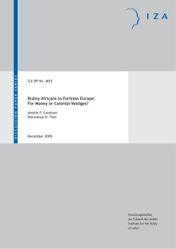 Brainy Africans to Fortress Europe: For Money or Colonial
