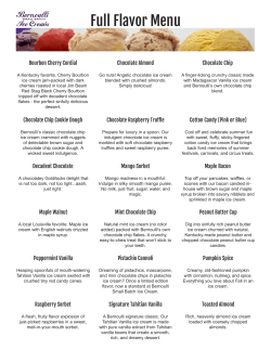 Full Flavor Menu - Bernoulli Small Batch Ice Cream