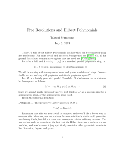 Free Resolutions and Hilbert Polynomials