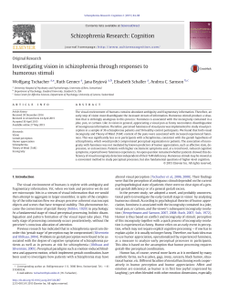 Investigating vision in schizophrenia through