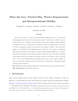 Share the Love: Parental Bias, Women Empowerment and