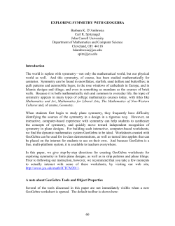 EXPLORING SYMMETRY WITH GEOGEBRA