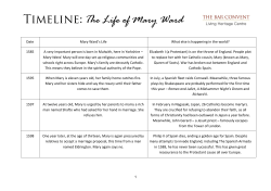 Timeline: The Life of Mary Ward