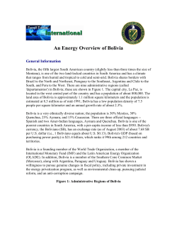 Energy Overview of Bolivia