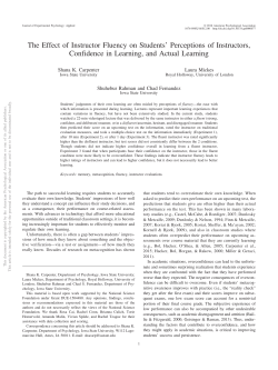 The Effect of Instructor Fluency on Students` Perceptions of