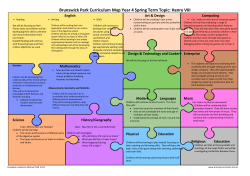 Brunswick Park Curriculum Map Year 4 Spring Term Topic: Henry VIII
