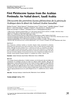 First Pleistocene faunas from the Arabian Peninsula: An Nafud