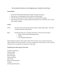 Enlightenment Baseball Cards Project
