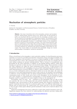 Nucleation of atmospheric particles