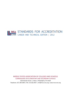 standards for accreditation - MSA-CESS