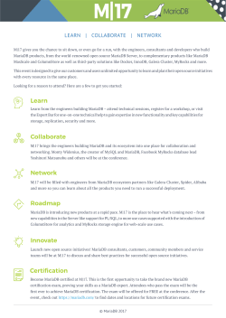 PDF - MariaDB User Conference