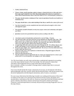 Gatsby Analytical Essay
