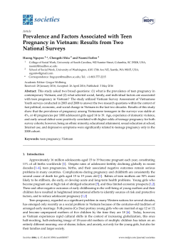 Prevalence and Factors Associated with Teen Pregnancy in Vietnam