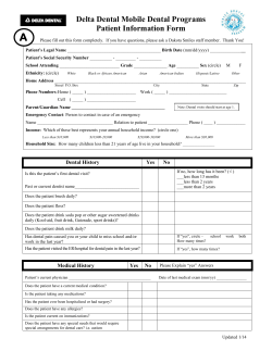 Delta Dental Mobile Program Patient Information Form