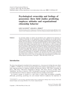 Psychological ownership and feelings of possession: three field