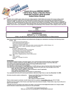 Lincoln Life Lessons WRITING CONTEST
