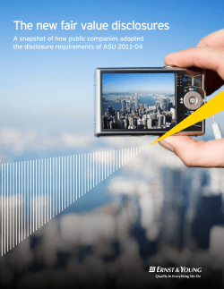 The new fair value disclosures: A snapshot of how public