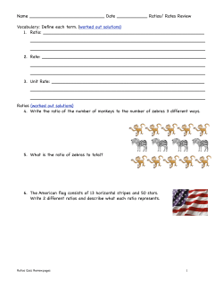 Ratios/ Rates Review
