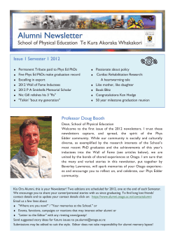 Professor Doug Booth - University of Otago