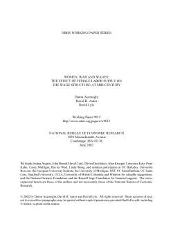 NBER WORKING PAPER SERIES WOMEN, WAR