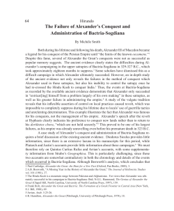 The Failure of Alexander`s Conquest and