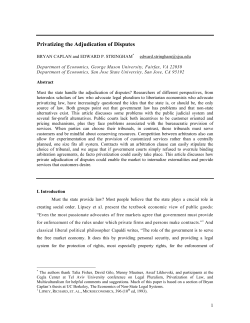 Privatizing the Adjudication of Disputes