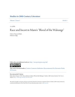 Race and Incest in Mann`s "Blood of the