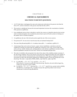 CHEMICAL EQUILIBRIUM