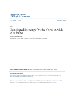 Phonological Encoding of Medial Vowels in Adults Who Stutter