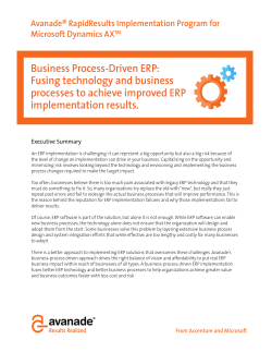 Business Process-Driven ERP: Fusing technology and