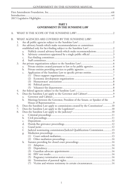 Florida Sunshine Manual - Justice Administrative Commission