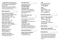 Birth Preparation Aqua-gymnastics Birth Preparation with
