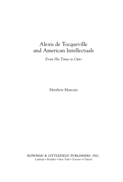 Alexis de Tocqueville and American Intellectuals
