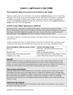 Lesson 3: Agriculture in San Diego: Not Your Average Farm