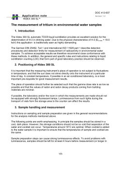 The measurement of tritium in environmental water samples