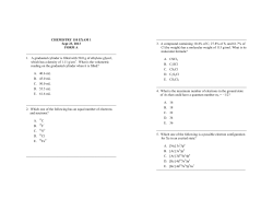 Exam 1 - Chemistry Courses
