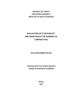 Evaluation of cytotoxicity and genotoxicity of eugenol in lymphocytes