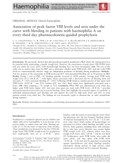 Association of peak factor VIII levels and area under the curve with