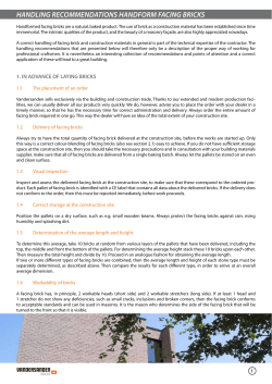 handling recommendations handform facing bricks