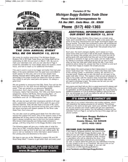 P.O. Box 3981 - 2016 Michigan Buggy Builder`s Show
