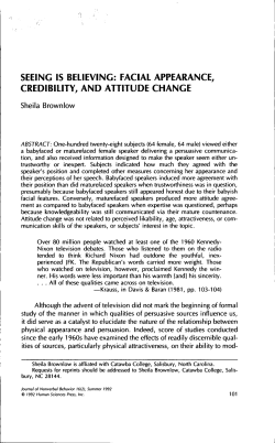 seeing is believing: facial appearance, credibility, and attitude change